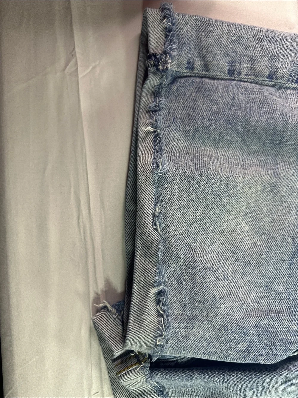 H&M Light Blue Frayed Hem Denim Shorts